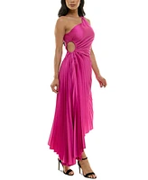 B Darlin Juniors' Pleated Cutout One-Shoulder Gown