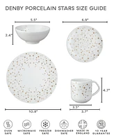 Denby Porcelain Arc White Stars Dinner Plate