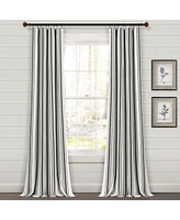 Lush Decor Farmhouse Stripe Yarn Dyed Eco-Friendly Recycled Cotton Window Curtain Panels