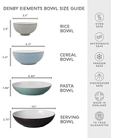 Denby Elements Collection Stoneware Rice Bowls, Set of 4