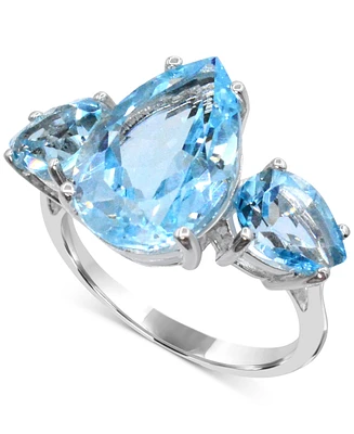 Sky Blue Topaz Multi-Pear Shape Statement Ring (9-1/2 ct. t.w.) in Sterling Silver