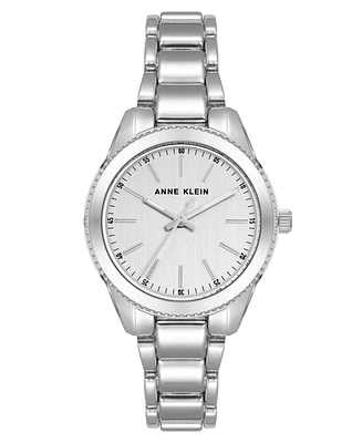 Anne Klein Women's Quartz Silver-Tone Alloy Link Bracelet Watch, 30mm