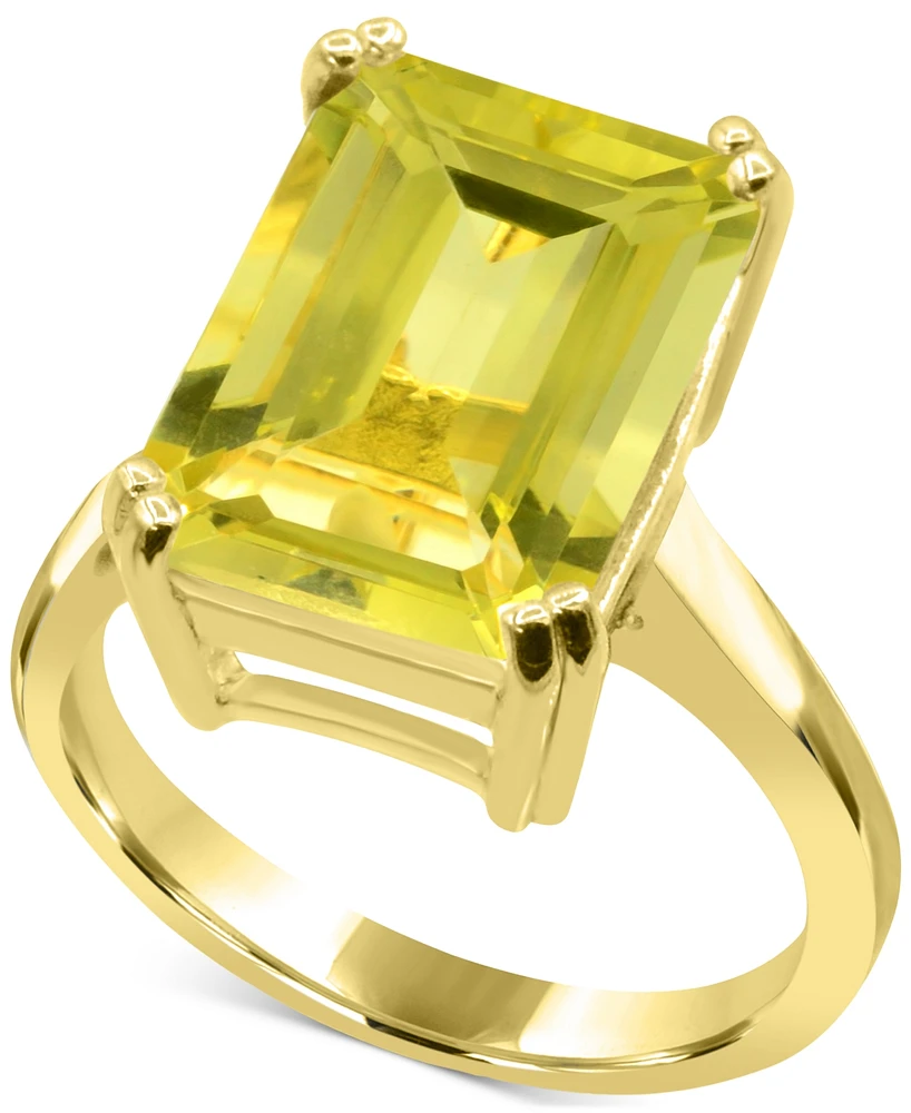 Green Quartz Emerald-Cut Statement Ring (6-7/8 ct. t.w.) in 14k Gold-Plated Sterling Silver (Also in Lime Quartz)