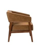 Modern Faux Leather Accent Arm Chair for Bedroom Office