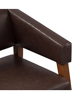 Modern Faux Leather Accent Arm Chair for Bedroom Office