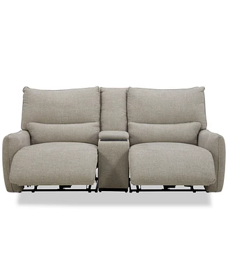 Olper 3-Pc. Fabric Zero Wall Sectional Power Motion Sofa with Console, Created for Macy's