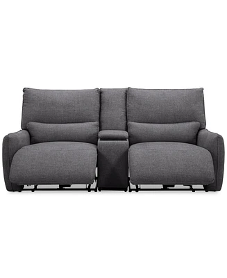Olper 3-Pc. Fabric Zero Wall Sectional Power Motion Sofa with Console, Created for Macy's