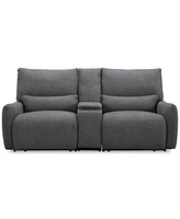 Olper 3-Pc. Fabric Zero Wall Sectional Power Motion Sofa with Console, Created for Macy's