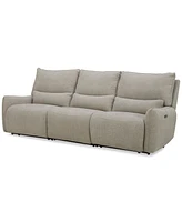 Olper 3-Pc. Fabric Zero Wall Sectional Sofa with 2 Power Motion Chairs, Created for Macy's