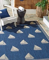 Safavieh Courtyard CY7422 Navy and Beige 2'7" x 5' Sisal Weave Outdoor Area Rug