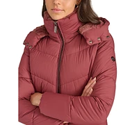 Calvin Klein Women's Hooded Faux-Fur-Lined Midi Puffer Coat