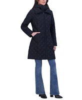 Tahari Women's Bibbed Hooded Quilted Coat