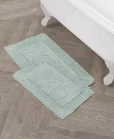 Laura Ashley Ruffle Cotton 2-Pc. Bath Rug Set