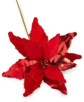 Holiday Lane Ruby Red Poinsettia Tree Pick, Created for Macy's