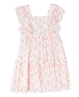 Rare Editions Baby Girl Floral Power Mesh Dress