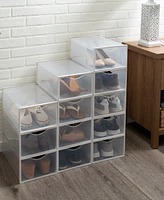 Simplify Set of 12 Stackable Shoe Boxes in White