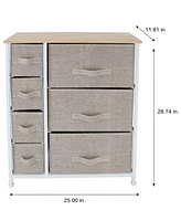 Simplify 7 Drawer Storage Dresser in Beige