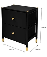 Simplify 2 Drawer Luxury Nightstand in Black