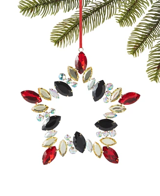 Holiday Lane Royal Holiday Red And Black Gem Star Ornament, Created for Macy's