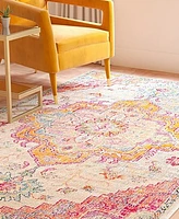 Safavieh Crystal CRS501 Light Blue and Fuchsia 4' x 6' Area Rug