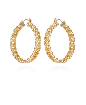 Vince Camuto Gold Tone Textured Woven Hoop Earrings