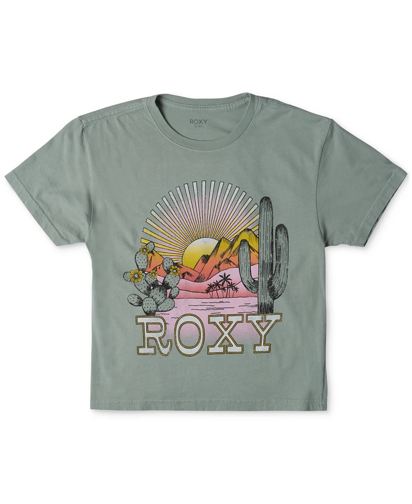 Roxy Big Girls Desert Playa Boyfriend-Cut Cotton Graphic T-Shirt