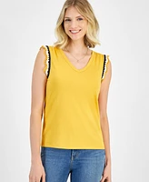 Nautica Jeans Women's Crochet-Trim Tank Top