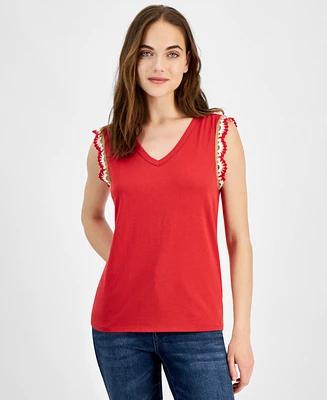 Nautica Jeans Women's Crochet-Trim Tank Top