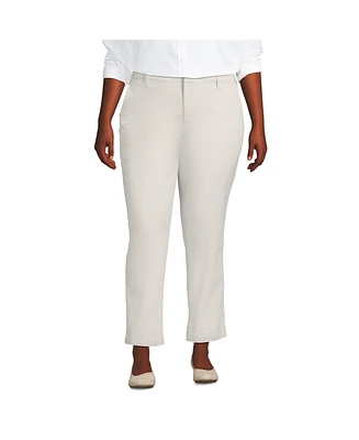 Lands' End Plus Mid Rise Classic Straight Leg Chino Ankle Pants