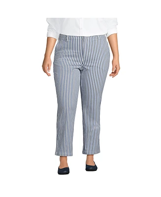 Lands' End Plus Mid Rise Classic Straight Leg Chino Ankle Pants