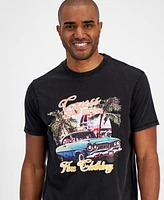 Guess Men's Fine Clothing Short Sleeve Crewneck Summer Car Graphic T-Shirt