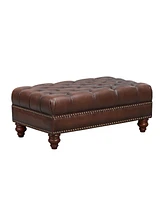 Alton Bay 44" Top Grain Leather Ottoman