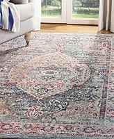 Safavieh Merlot MER314 Navy and Aqua 4' x 6' Area Rug