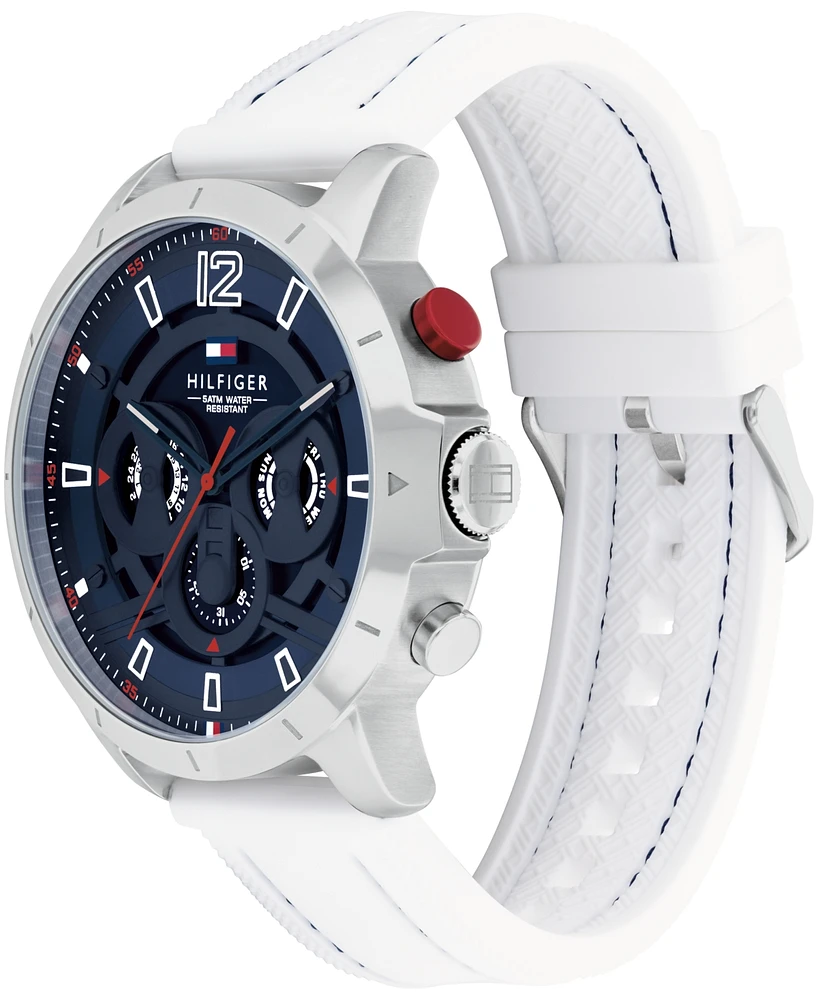 Tommy Hilfiger Men's Multifunction White Silicone Watch 50mm