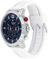 Tommy Hilfiger Men's Multifunction White Silicone Watch 50mm