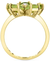 Peridot (3-1/2 ct. t.w.) & Diamond Accent Flower Ring in 14k Gold-Plated Sterling Silver