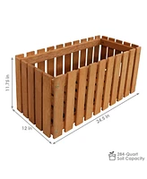 Sunnydaze Decor Meranti Wood Decorative Picket Style Planter Box - 24 in