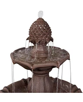 Sunnydaze Decor Curved Plinth Polyresin Outdoor 2-Tier Water Fountain