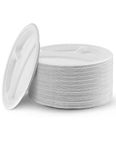 Cheer Collection 9 Inch Compartment Paper Plates, 200 Pack