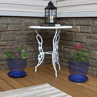 Ceramic Outdoor Flower Pot Saucers Set of - Uv- and Frost-Resistant - Imperial Blue Glazed Finish