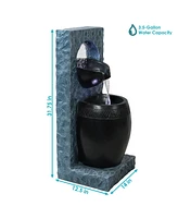 Sunnydaze Decor Peaceful Rain Outdoor Water Fountain with Led Lights - 31.25 in