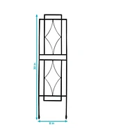 30-Inch Contemporary Metal Garden Trellis for Climbing Plants - Decorative Outdoor Plant Trellis - Set of 2