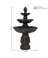 Sunnydaze Decor Classic Tulip Polystone Outdoor 3-Tier Fountain