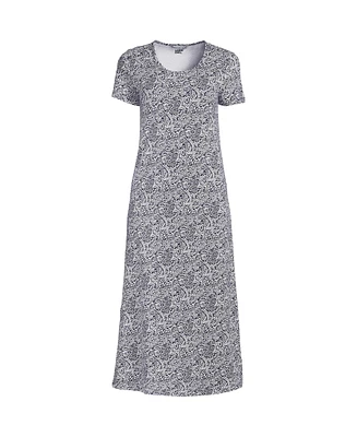 Lands' End Women's Cotton Short Sleeve Midcalf Nightgown