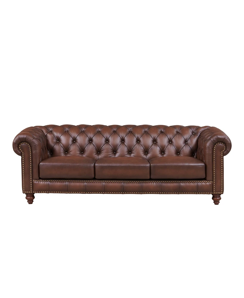 Alton Bay 91" Top Grain Leather Sofa Couch