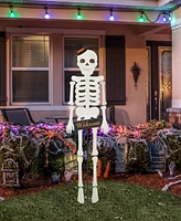 Glitzhome 60"H Halloween "Welcome" Metal Dangling Skeleton Yard Stake