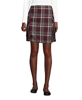 Lands' End Women's School Uniform Side Pleat Plaid Skort Above the Knee