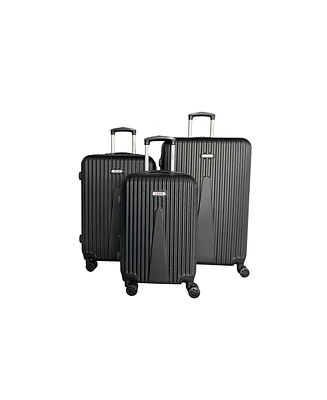 Izod Janisa Expandable Abs Hard shell Lightweight 360 Dual Spinning Wheels Combo Lock 3 Piece Luggage Set