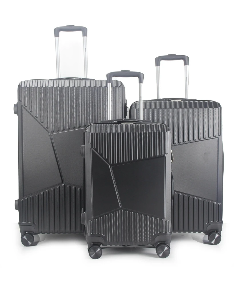 Mirage Luggage Melinda Abs Hard shell Lightweight 360 Dual Spinning Wheels Combo Lock 3 Piece Set