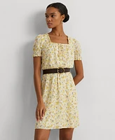 Lauren Ralph Lauren Women's Floral Georgette Puff-Sleeve Dress